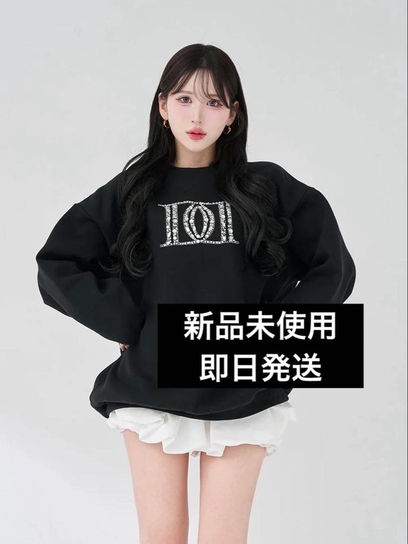 最安値☘️新品未使用☘️ダーリッチ　DDロゴビジュースウェットプルオーバー　ブラック