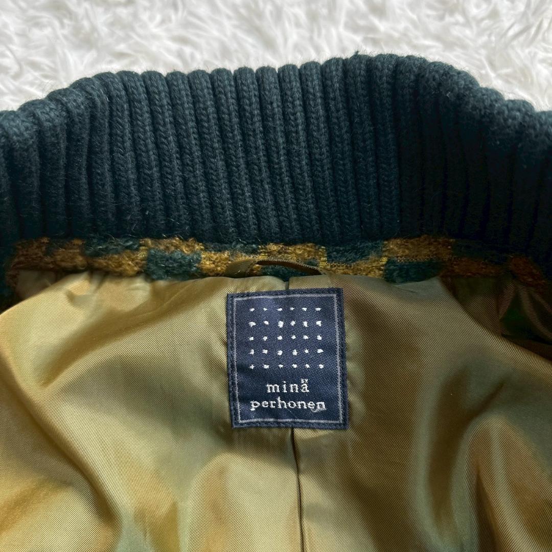 mina perhonen ミナペルホネン 総柄 ロングコート ダブルカラー