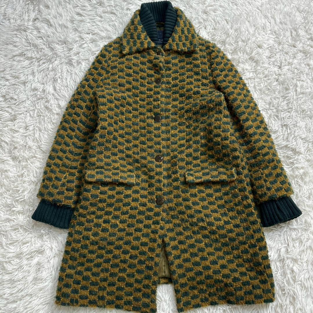 mina perhonen ミナペルホネン 総柄 ロングコート ダブルカラー