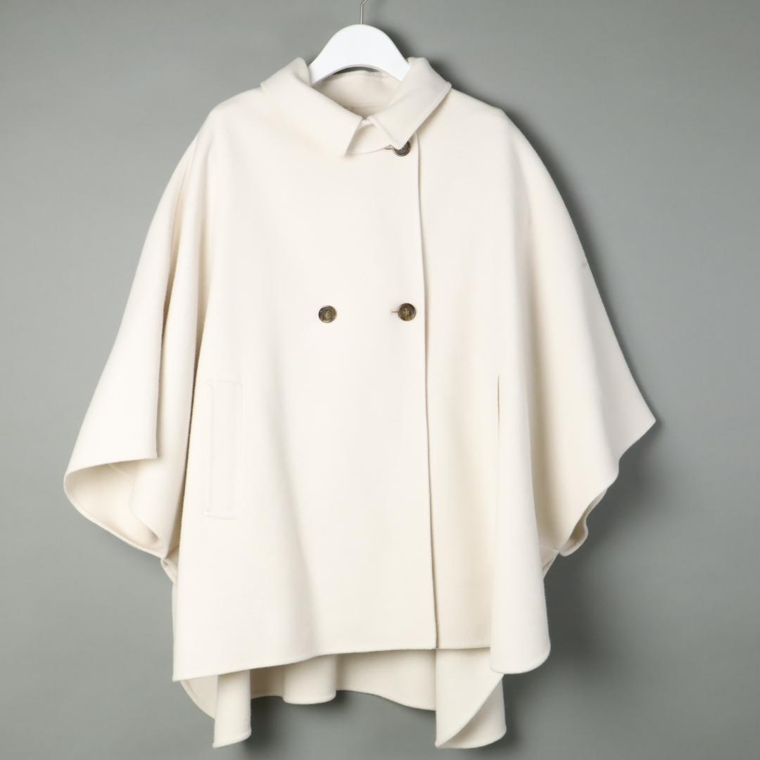 254 新品 今季 23区 ウールライトリバー ポンチョシルエットコート 38