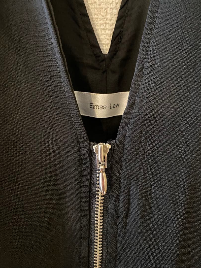 【美品】エイミーロウ バックロゴテープオールインワン ブラック 黒