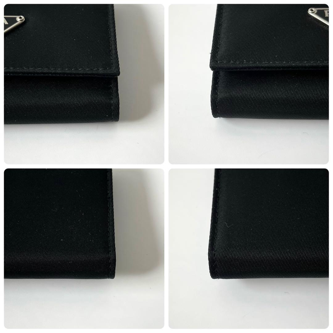 プラダ　6連キーケース　トライアングルロゴ　ナイロン　レザー　黒　ユニセックス