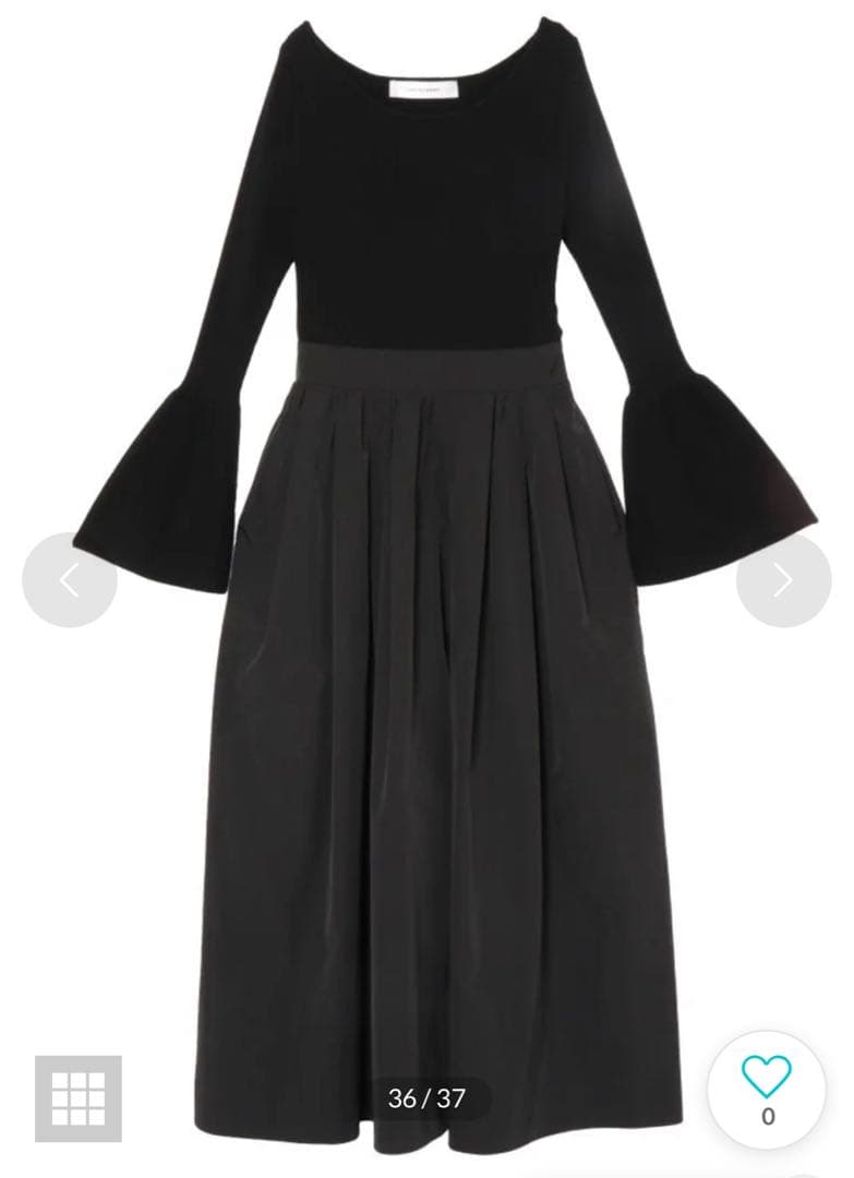 【新品タグ付き】ラグナムーン　ドッキングタフタニットワンピース　ブラック　洗濯◎