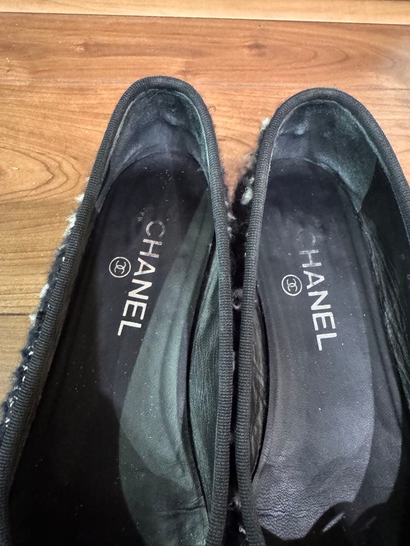 CHANELツイードバレエシューズ靴24
