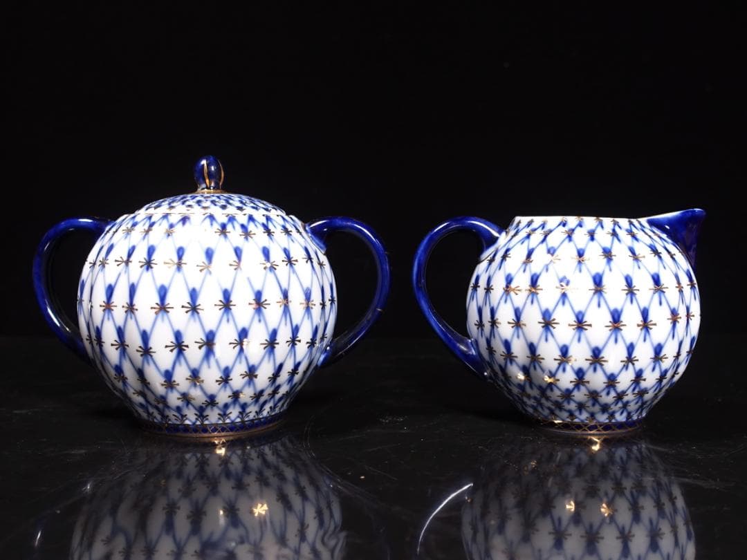 ロモノーソフ LOMONOSOV コバルトネット ポット クリーマー セット