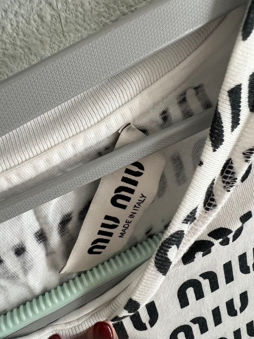 ★訳あり格安★ miumiu ミュウミュウ ロゴプリントTシャツ 36サイズ