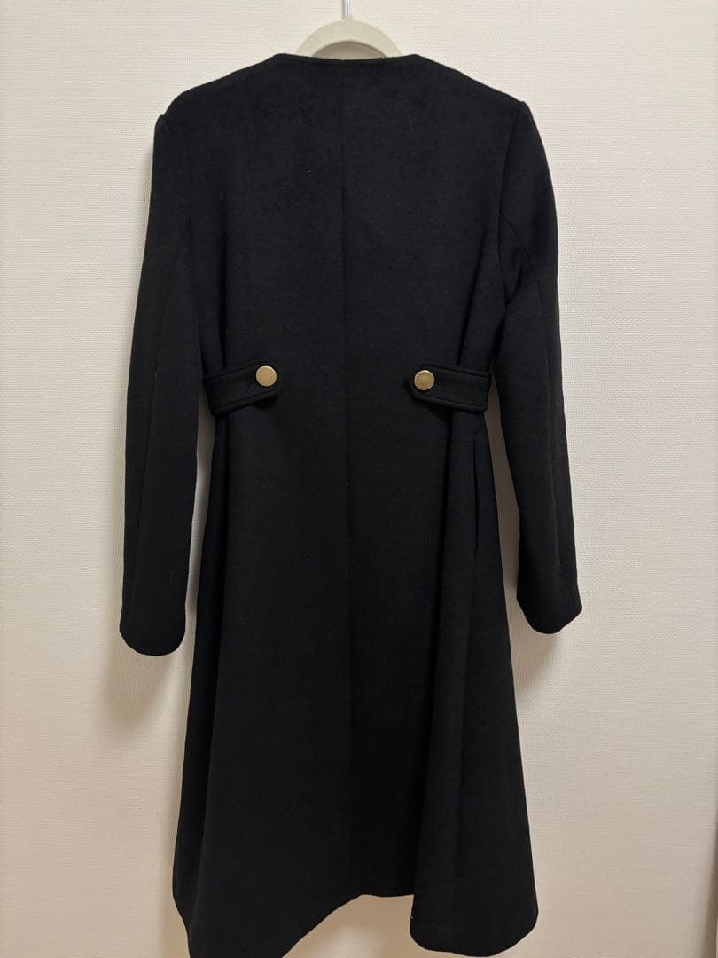 haruhiroine |サイドベルトロングコート ブラック|匿名配送