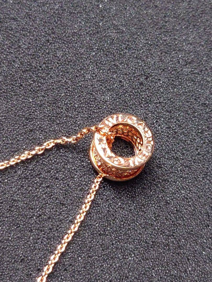 新品 ネックレス 18k ビーゼロ ピンクゴールド　ストーン付き