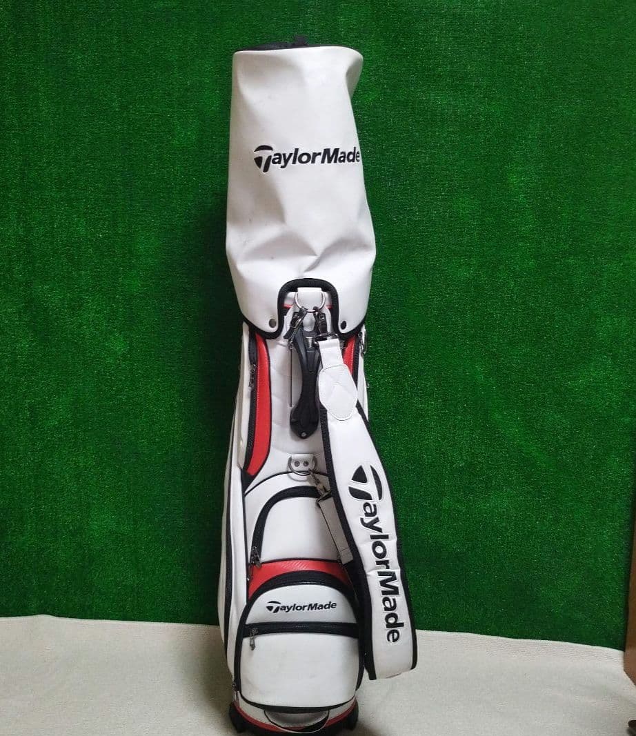 TaylorMade ゴルフキャディバッグ ホワイト/レッド　※汚れあり