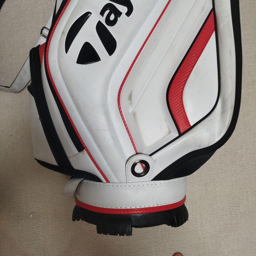 TaylorMade ゴルフキャディバッグ ホワイト/レッド　※汚れあり