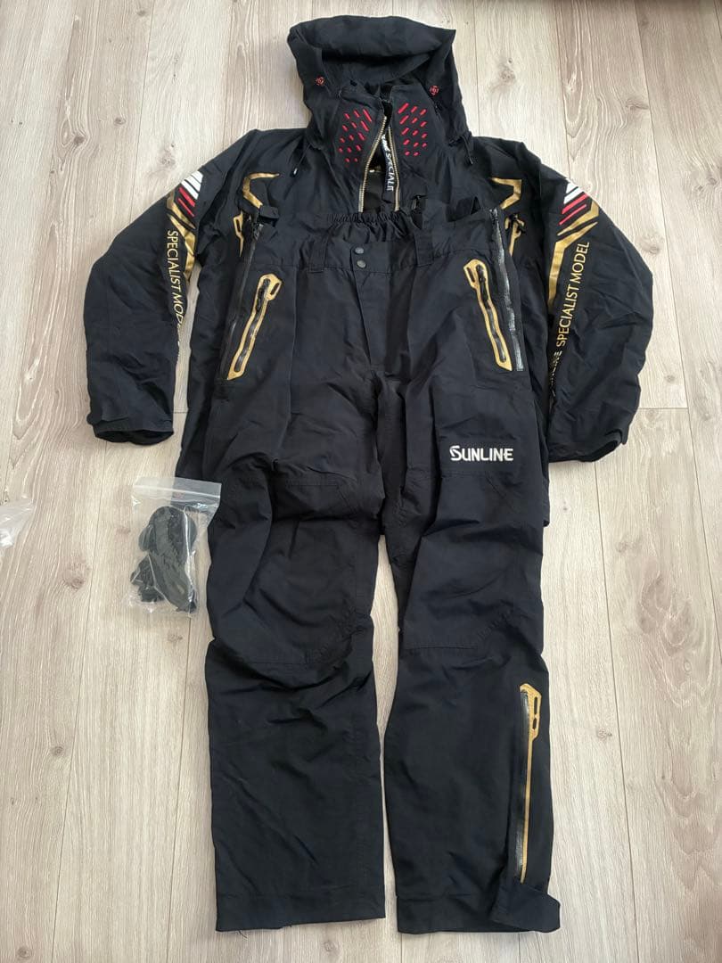SUNLINE STW-1703 ブラック Lサイズ フィッシングスーツ