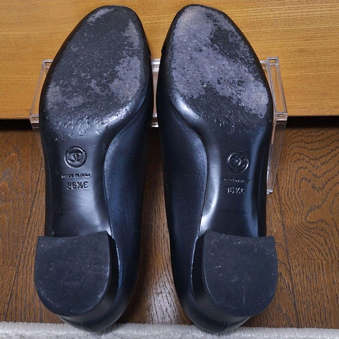CHANEL ココマーク レザーパンプス 黒 36.5 イタリア製 G30239