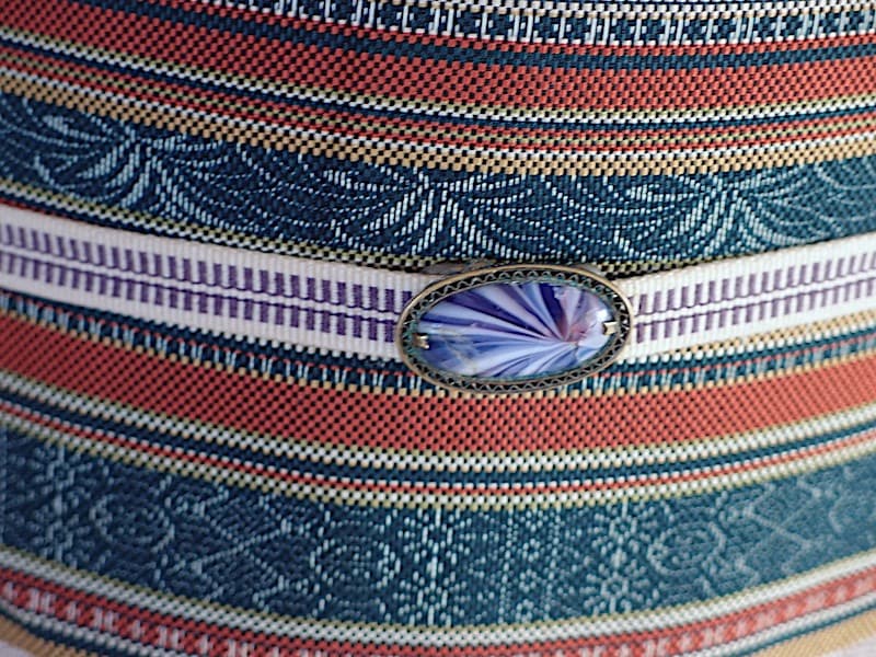 専用　未使用　織りの八寸名古屋帯（縞に抽象唐草文）正絹美品