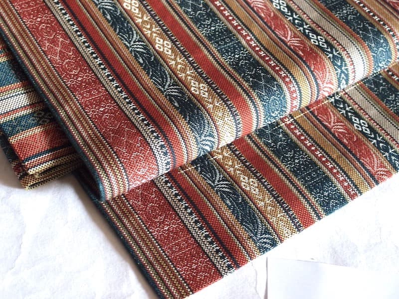 専用　未使用　織りの八寸名古屋帯（縞に抽象唐草文）正絹美品