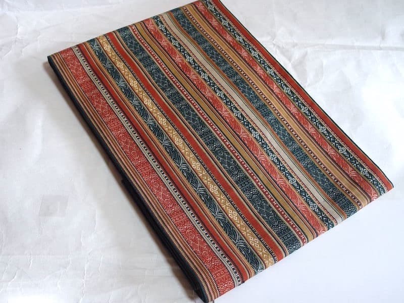 専用　未使用　織りの八寸名古屋帯（縞に抽象唐草文）正絹美品