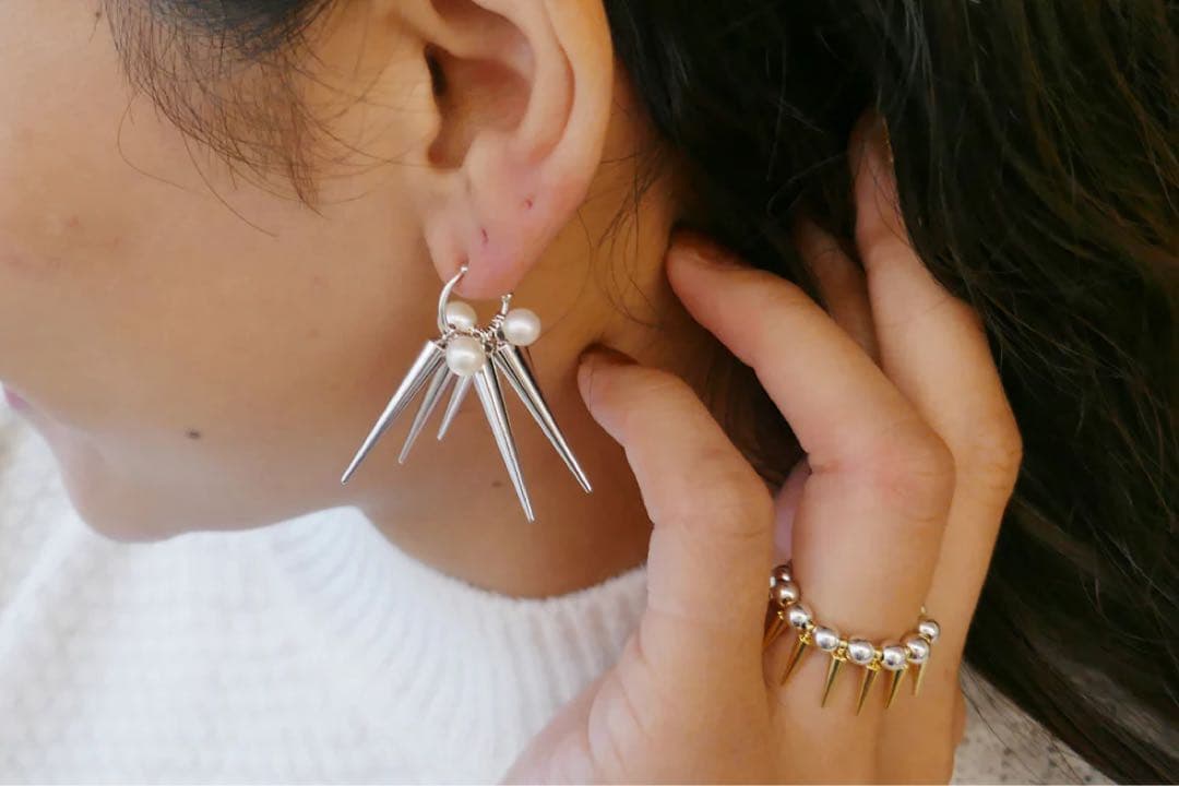 最終値下e.m. スパイクパールピアス 1901-AP583