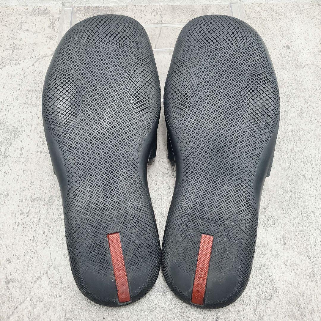 プラダ✨レザー スライドサンダル スリッパ 26～26.5cm 黒 イタリア製