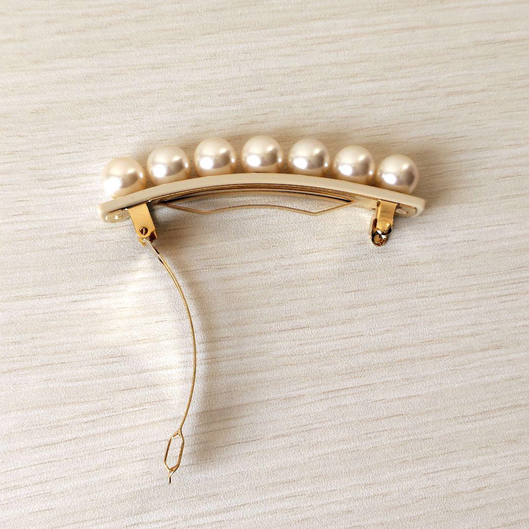 美品✨️アレクサンドルドゥパリ　パール付きバレッタ