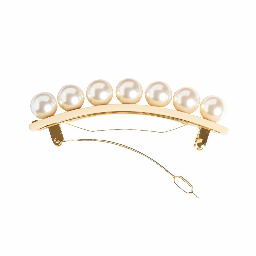 美品✨️アレクサンドルドゥパリ　パール付きバレッタ