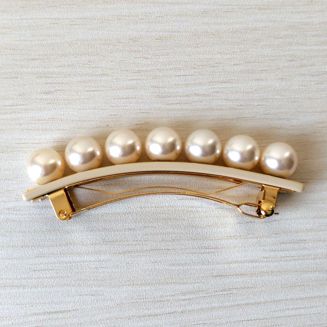 美品✨️アレクサンドルドゥパリ　パール付きバレッタ