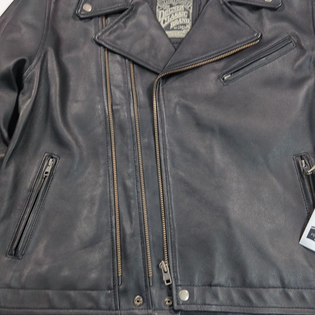 未使用タグ付き.デグナー 2XL ダブルライダース　レザージャケット パット入り