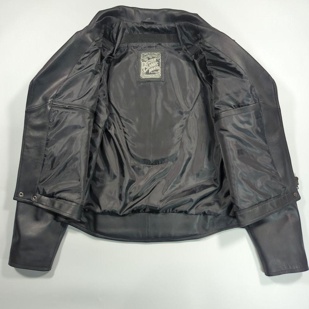 未使用タグ付き.デグナー 2XL ダブルライダース　レザージャケット パット入り