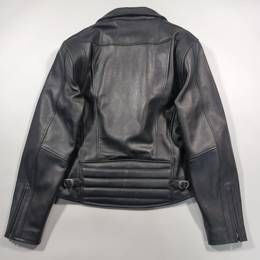 未使用タグ付き.デグナー 2XL ダブルライダース　レザージャケット パット入り
