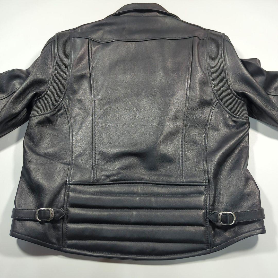 未使用タグ付き.デグナー 2XL ダブルライダース　レザージャケット パット入り