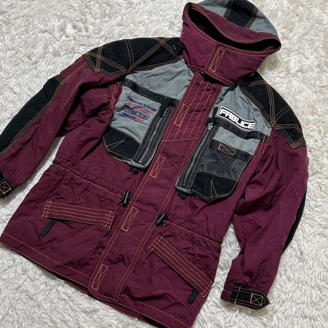 【2414】FABLICE レアカラー　スキーウェア エンジ色　M