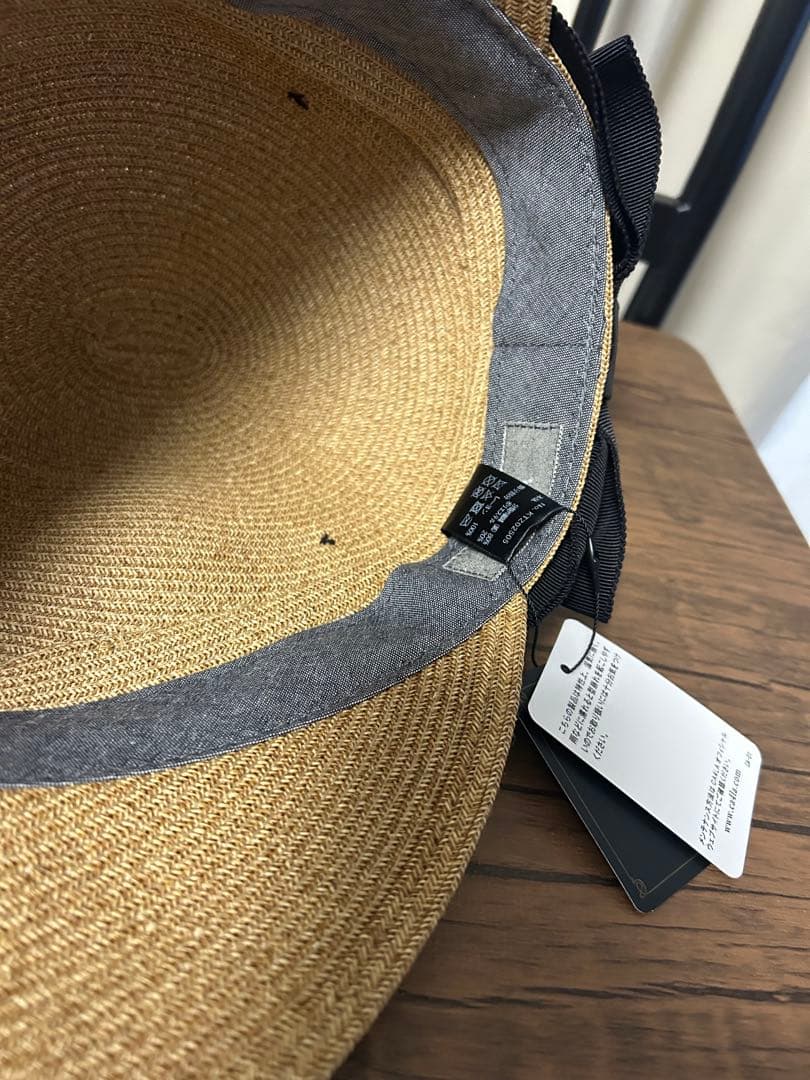 ca4la カシラ　キャスケット　麦わら　リボン付きベージュストローハット　新品