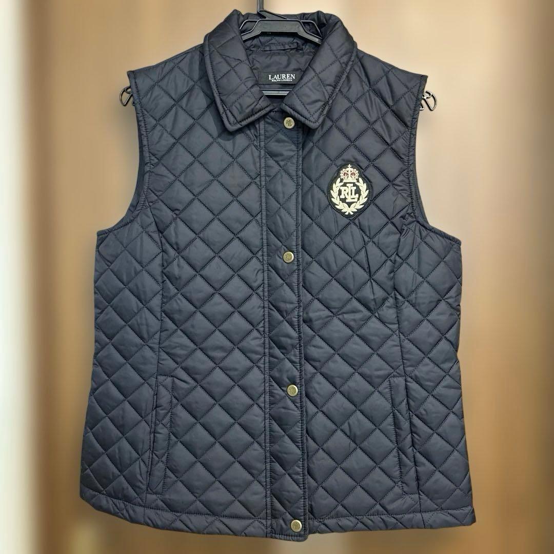 【美品】Lauren RalphLauren キルティングダウンベスト　ネイビー