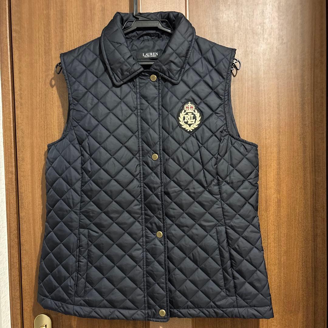 【美品】Lauren RalphLauren キルティングダウンベスト　ネイビー