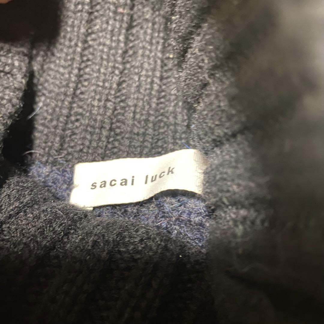 sacailuck ニットポンチョ　アルパカ　サテン　タートル　サカイ