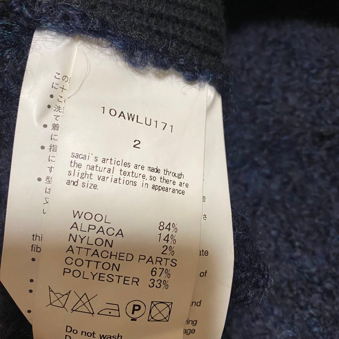 sacailuck ニットポンチョ　アルパカ　サテン　タートル　サカイ