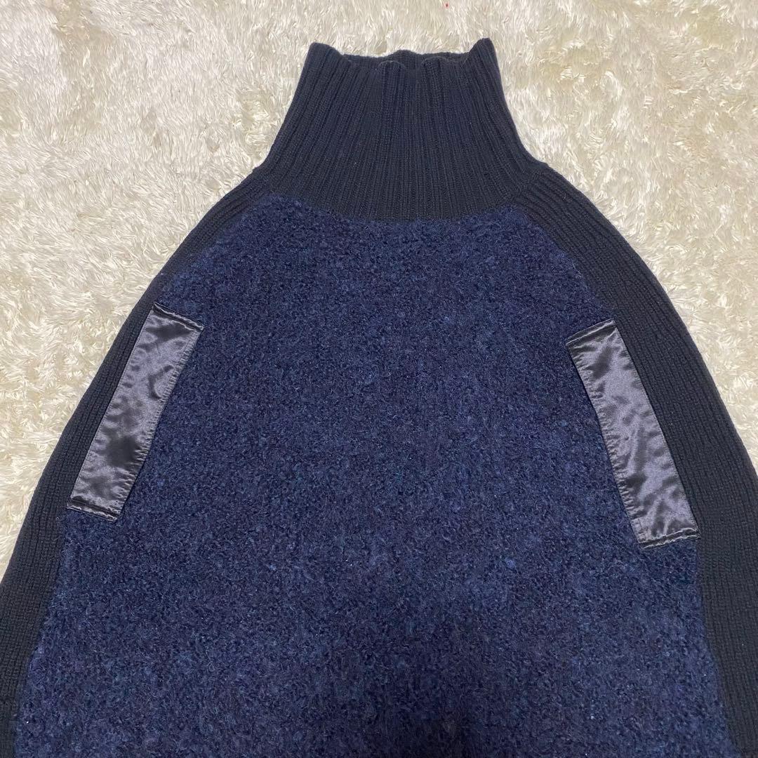 sacailuck ニットポンチョ　アルパカ　サテン　タートル　サカイ