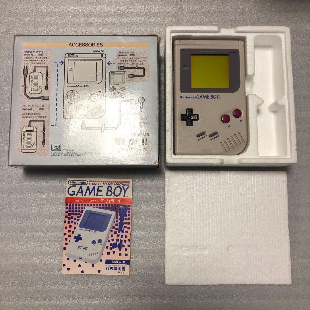GB 『初代 ゲームボーイ 本体 』箱.説明書付き.ジャンク品.
