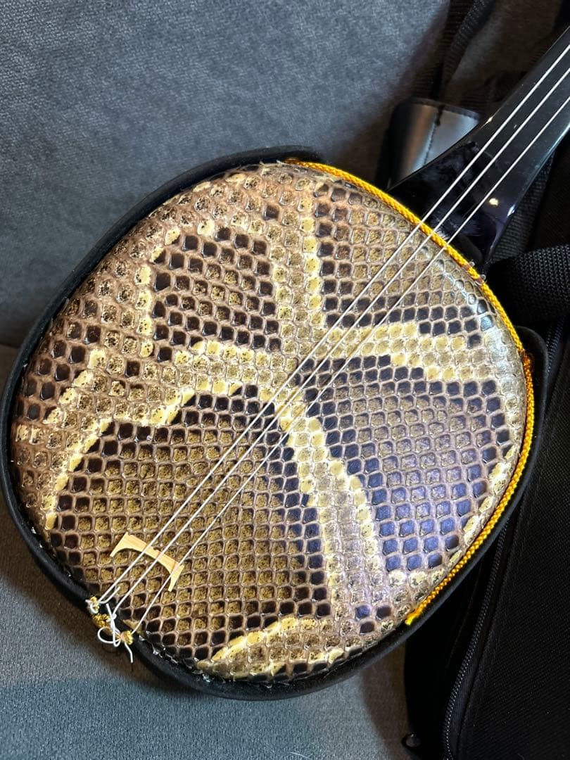 沖縄三線 蛇皮 強化張り・二重張り 沖縄三線