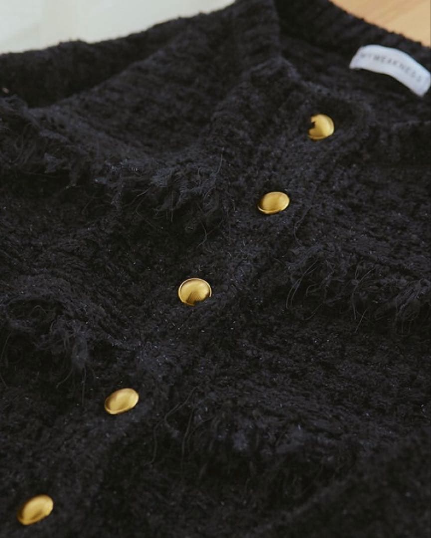 MY WEAKNESS ツイード風ニットジャケット マイウィークネス
