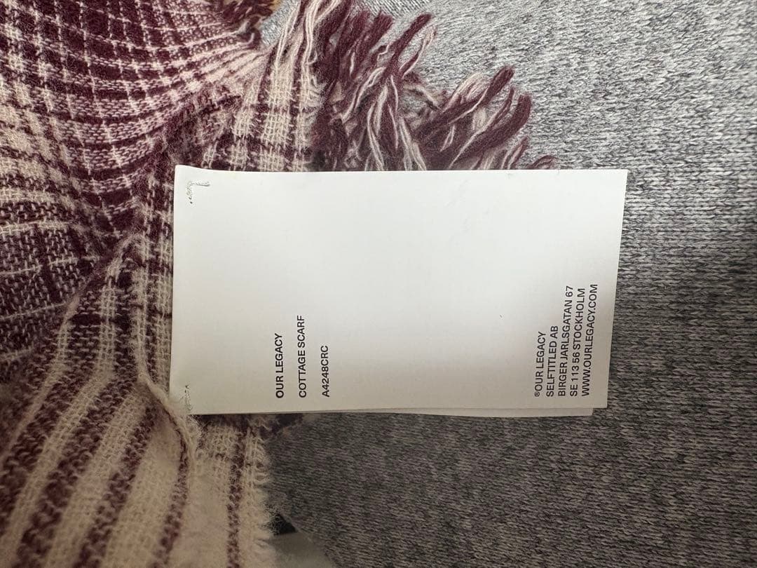 【タグ付き】24AW OUR LEGACY COTTAGE マフラー 着画有