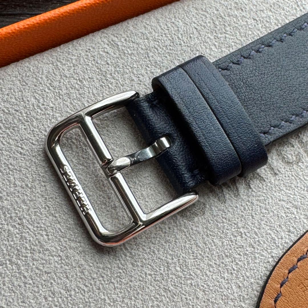 2632 ほぼ未使用　Apple Watch エルメス　ネイビー　レザーバンド