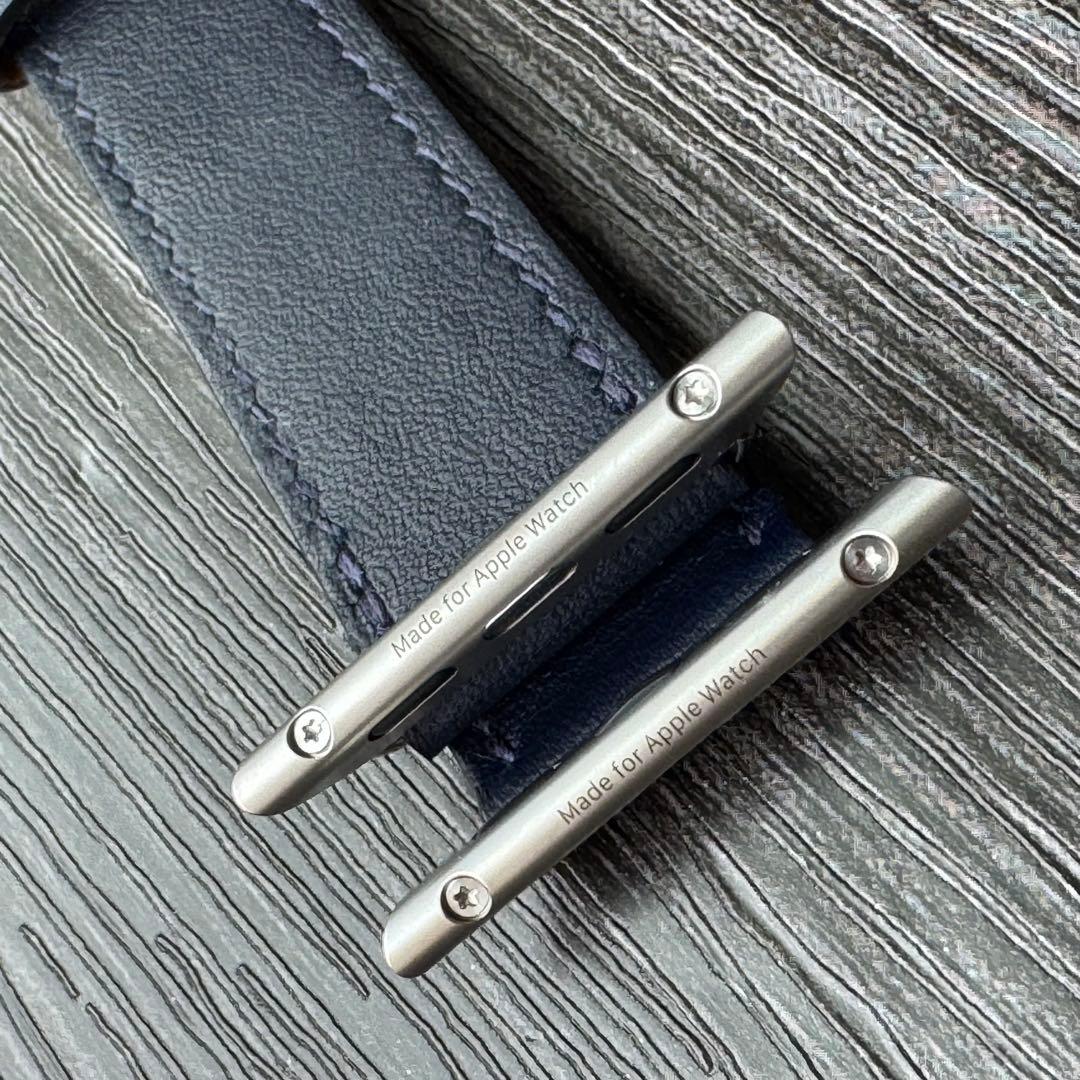 2632 ほぼ未使用　Apple Watch エルメス　ネイビー　レザーバンド