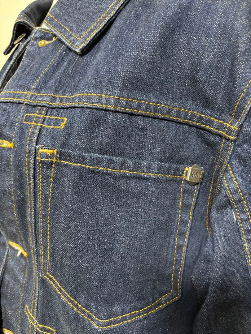 【美品】HARLEY-DAVIDSONデニム Gジャン HDMCワッペン付(M)