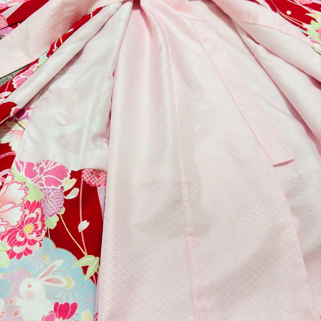 【JAPAN STYLE 】お宮参り 産着 合繊 洗える着物ワインレッド 襦袢付