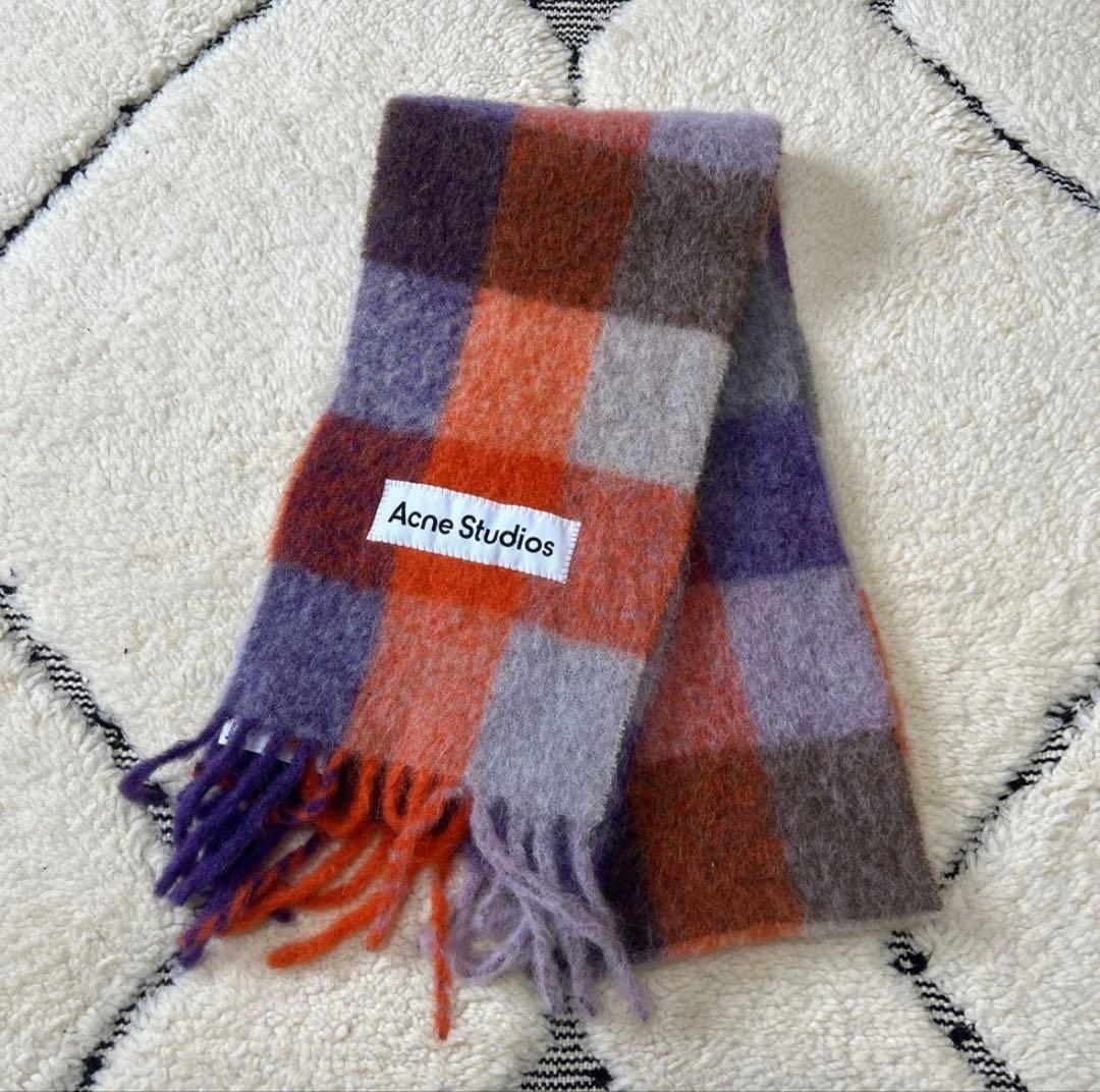 Acne Studios マフラー モヘアチェックスカーフ