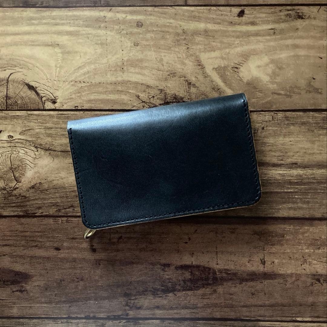 国産ステアハイド トラッカーウォレット150（ミドル）3層 茶芯ブラック