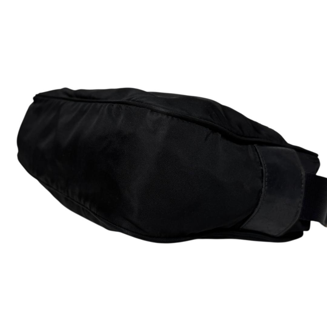 4076 美品 PRADA プラダ ショルダーバッグ 三角ロゴ 白タグ ブラック