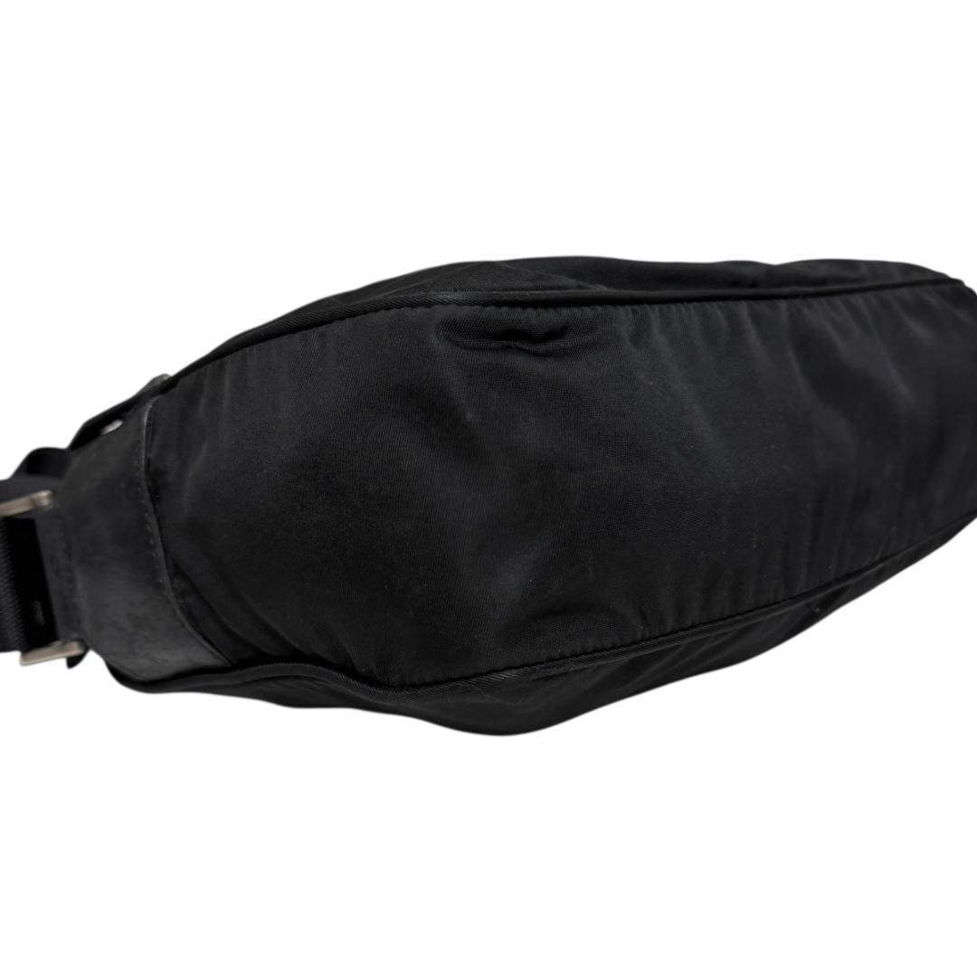 4076 美品 PRADA プラダ ショルダーバッグ 三角ロゴ 白タグ ブラック