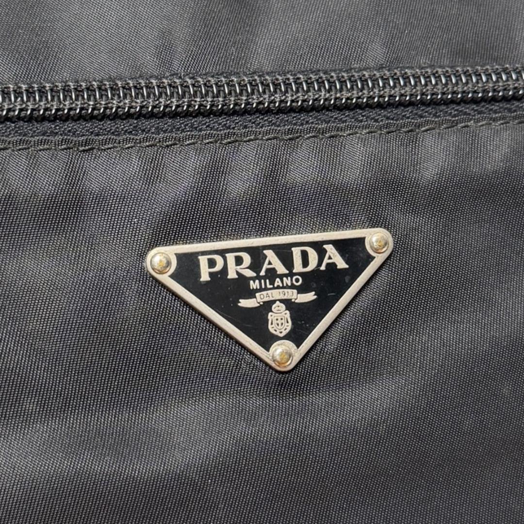 4076 美品 PRADA プラダ ショルダーバッグ 三角ロゴ 白タグ ブラック