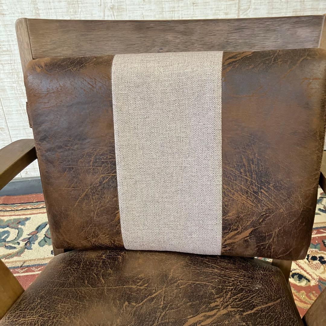 ① 北欧レトロ 上久商店 大川家具 ノゾミ 回転式 天然木製椅子 アームチェア