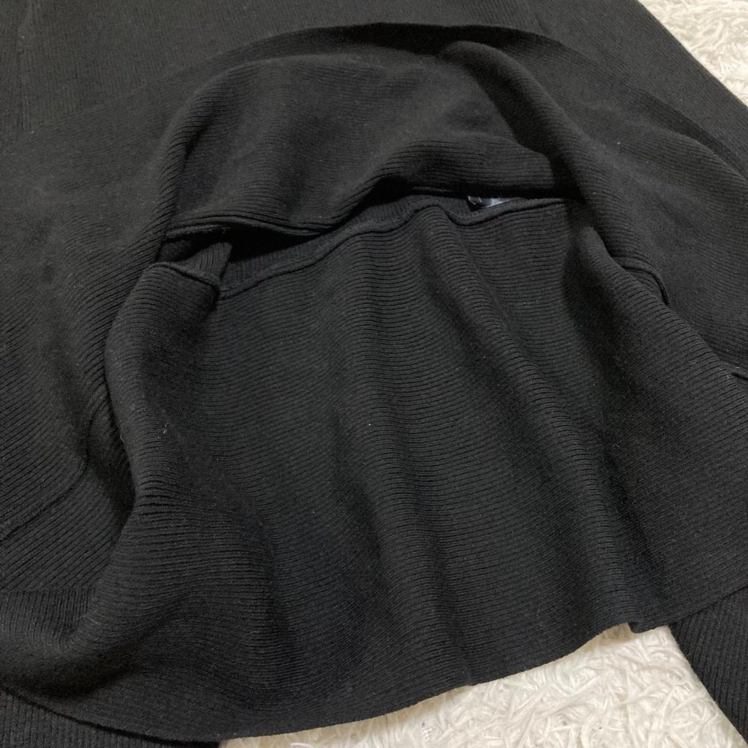 美品✨アディアム 23年 ハイネック リブ ニット チュニック 長袖 ブラック